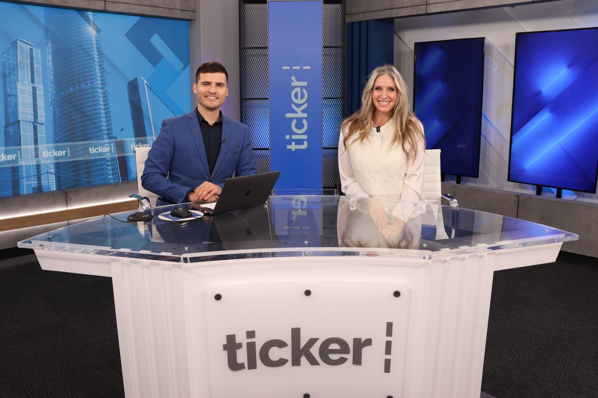 Jacintha Field on a professional television studio set