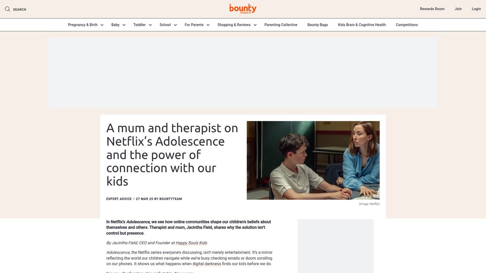 Bounty Parents article: On Netflix's Adolescence and the power of connection